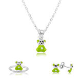 STİLLOVE Gümüş Yeşil Ayıcık Çocuk Set