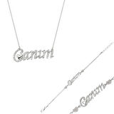 STİLLOVE Gümüş Canım Yazılı Kalp Bayan Set