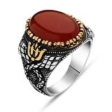 STİLLOVE Gümüş Akik Taşlı Erkek Yüzük