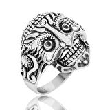 STİLLOVE Gümüş Kuru Kafa Erkek Yüzük