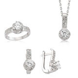 STİLLOVE Gümüş Tek Taş Bayan Set