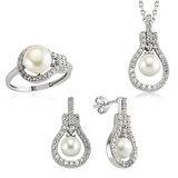 STİLLOVE Gümüş İnci Damla Bayan Set