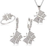 STİLLOVE Gümüş Kelebek Bayan Set