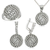 STİLLOVE Gümüş Yuvarlak Zirkon Taşlı Bayan Set