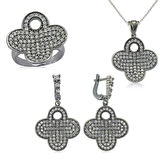 STİLLOVE Gümüş Çiçek Bayan Set