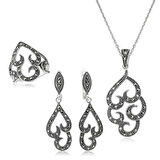 STİLLOVE Gümüş Markazit Taşlı Bayan Set