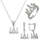 STİLLOVE Gümüş Kraliçe Tacı Bayan Set