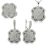STİLLOVE Gümüş Beyaz Taşlı Bayan Set