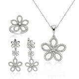 STİLLOVE Gümüş Papatya Bayan Set