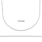 STİLLOVE 1.50 mm Gümüş Figaro Zincir - 0.40 mikron