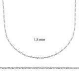 STİLLOVE 1.8 mm Gümüş Figaro Zincir - 0.50 mikron