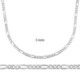 STİLLOVE 5 mm Gümüş Figaro Zincir - 140 mikron