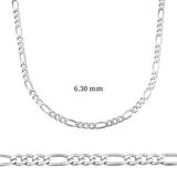 STİLLOVE 6.30 mm Gümüş Figaro Zincir - 180 mikron
