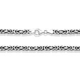 STİLLOVE Gümüş Kral Zincir - 10 mm Köşeli