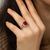 STİLLOVE Gümüş Baget Kare Kadın Yüzük