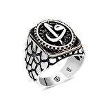 STİLLOVE Gümüş Elif Vav Oval Erkek Yüzük