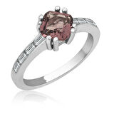 STİLLOVE Gümüş Pembe Baget Tek Taş Kadın Yüzük