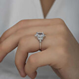 STİLLOVE Gümüş Beyaz Baget Taşlı Kadın Yüzük