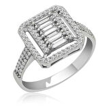 STİLLOVE Gümüş Baget Kesim Kadın Yüzük