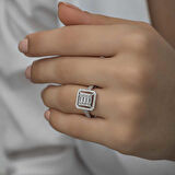 STİLLOVE Gümüş Baget Kesim Kadın Yüzük