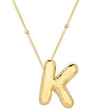 STİLLOVE Gümüş Gold Balon K Harfi Kadın Kolye