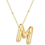 STİLLOVE Gümüş Gold Balon M Harfi Kadın Kolye