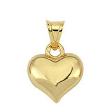 STİLLOVE Gümüş 3 Boyutlu Gold Kalp Kadın Kolye Ucu