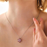 STİLLOVE GümüŞ Pembe Lotus Çiçeği Kolye