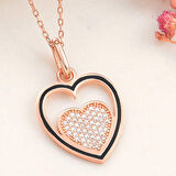 STİLLOVE Gümüş Rose Kalp Kadın Kolye