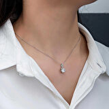 STİLLOVE ​Gümüş Çiçek Desenli Kadın Kolye