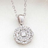 STİLLOVE Gümüş Zirkon Taşlı Çiçek Kadın Kolye