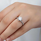 STİLLOVE ​Gümüş Çiçek Desenli Kadın Yüzük