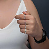 STİLLOVE Gümüş Zirkon Taşlı Kadın Bileklik