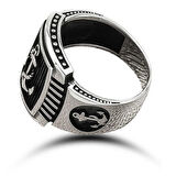 STİLLOVE Gümüş Deniz Çapası Armalı Erkek Yüzük