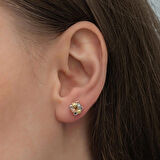 STİLLOVE Gümüş Renkli Dorika Kadın Çivili Küpe