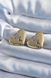 STİLLOVE Gold Renk Kırık Kalp Model Pirinç Kadın Küpe