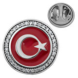 STİLLOVE Gümüş Ay Yıldız Rozet