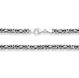 STİLLOVE Gümüş Kral Zincir - 6 mm Köşeli 70 cm