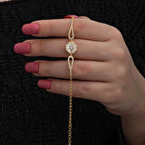 STİLLOVE Gümüş Gold Baget Taşlı Kadın Bileklik