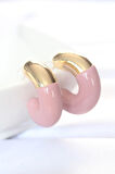 STİLLOVE CCB Gül Kurusu Gold Çift Renk Küpe