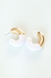 STİLLOVE CCB Beyaz Gold Çift Renk Küpe
