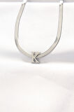 STİLLOVE 316L Çelik K Harfli Silver Renk İtalyan Zincirli Kolye