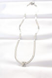 STİLLOVE 316L Çelik K Harfli Silver Renk İtalyan Zincirli Kolye