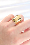 STİLLOVE Gold Renk Ayarlanabilir Kavisli Ayna Yüzük