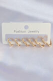 STİLLOVE Pirinç Gold Renk Kalp Model Küpe Seti