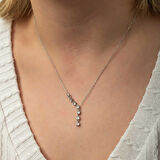 STİLLOVE Gümüş Zirkon Sıra Taşlı Kadın Kolye