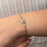 STİLLOVE Gümüş Altıgen Baget Taşlı Kadın Bileklik