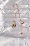 STİLLOVE 316L Çelik Gold Renk Karışık Mineli El Figür Tarot Kolye