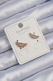 STİLLOVE Xuping Rose Renk Zirkon Taşlı Ay ve Güneş Tasarımlı Küpe