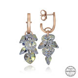 STİLLOVE Swarovski Crystal Taşlı Gümüş Kalp Salkım Sallantılı Çivili Kadın Küpe